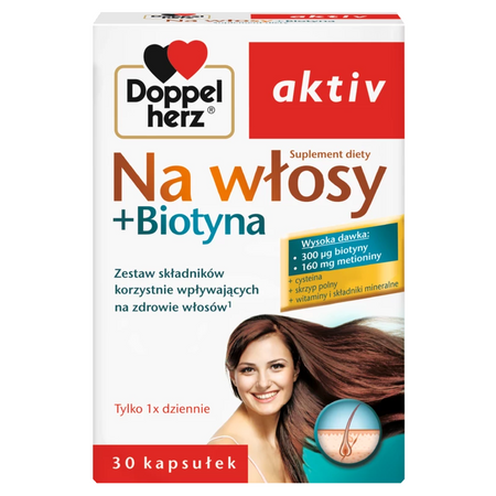 Doppelherz Aktiv Na włosy + biotyna 30 kapsułek