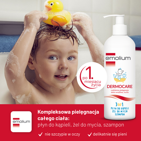 Emolium Dermocare 3w1 płyn do kąpieli i mycia włosów 400 ml