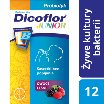 Dicoflor Junior owoce leśne proszek 12 saszetek