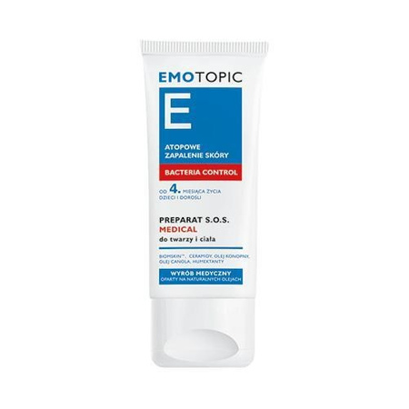 Emotopic BACTERIA CONTROL Preparat S.O.S. Medical do twarzy i ciała 30 ml