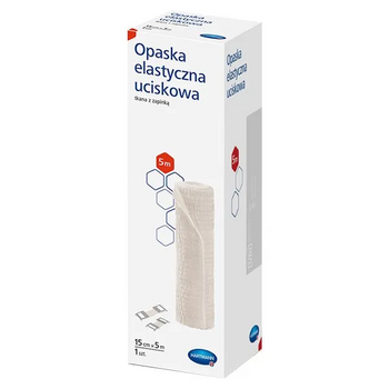 Hartmann opaska elastyczna uciskowa z zapinką 15 cm x 5 m