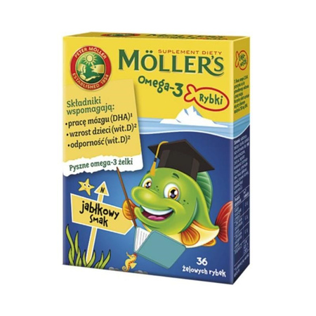 Mollers Omega-3 Rybki jabłkowe żelki 36 sztuk