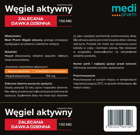 medi pharm Węgiel aktywny - 20 kapsułek