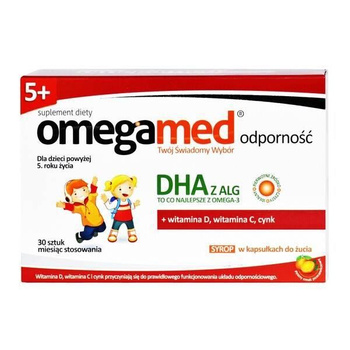 Omegamed Odporność 5+ syrop w kapsułkach do żucia 30 kapsułek