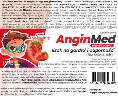 ANGINMED LIZAK NA GARDŁO I ODPORNOŚĆ