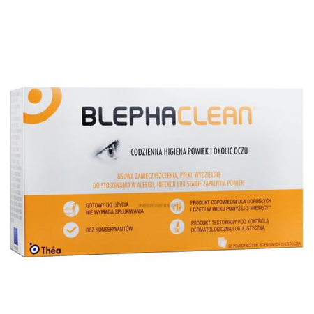 Blephaclean Thea chusteczki do higieny powiek 20 sztuk