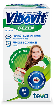 Vibovit Uczeń witaminy + żelazo 30 tabletki do ssania