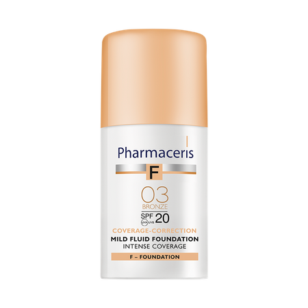 Pharmaceris F Coverage-Correction delikatny fluid intensywnie kryjący SPF 20 03 bronze (brązowy) 30 ml