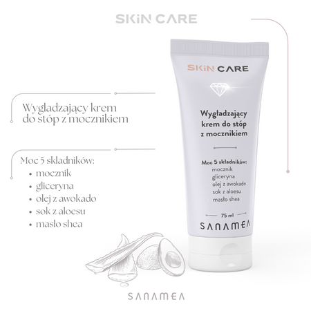 Skin Care wygładzający krem do stóp WYGŁADZAJĄCY 75 ml SANAMEA