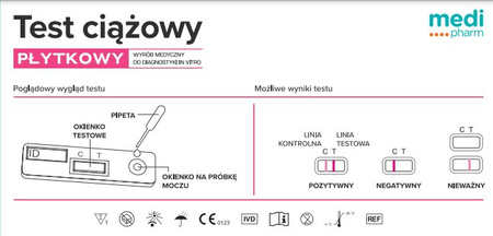 medi pharm Test ciążowy płytkowy 1szt. 