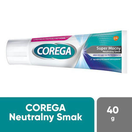 Corega Super Mocny Neutralny Smak krem mocujący do protez zębowych 40 g