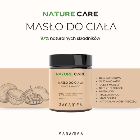 SANAMEA NATURE CARE Masło do ciała - Kokos & Mango