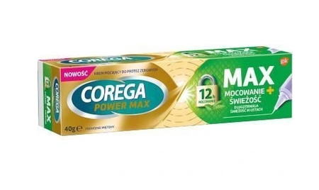 Corega Power Max Mocowanie+Świeżość krem 40g