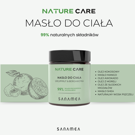 SANAMEA NATURE CARE Masło do ciała - Grejpfrut & Bergamotka