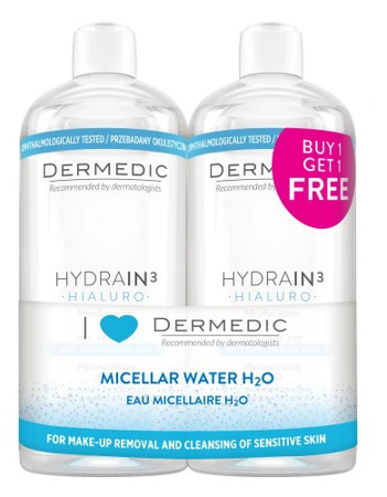 Dermedic Hydrain3 płyn micelarny H2O 2 x 500 ml