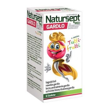 Natursept Med Gardło lizaki o smaku tutti-frutti 6 sztuk