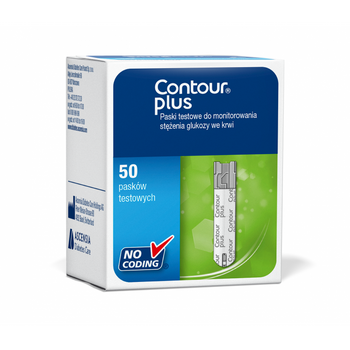 CONTOUR PLUS Paski testowe do monitorowania poziomu glukozy we krwi 50 sztuk