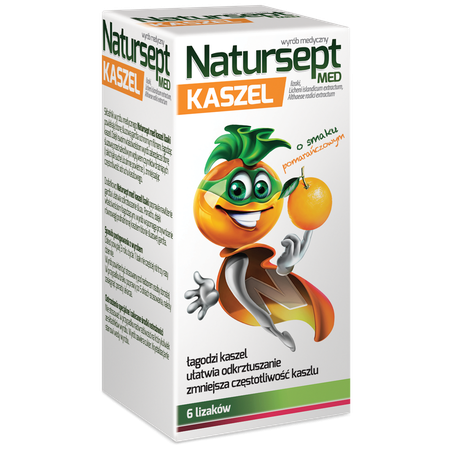 Natursept Med Kaszel lizaki o smaku pomarańczowym 6 sztuk