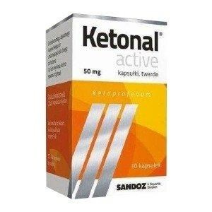 Ketonal Active 50 mg 10 kaps. twarde