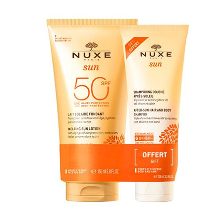 NUXE SUN SPF50+ Mleczko d/opal.+żel 1z