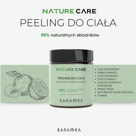 SANAMEA NATURE CARE Peeling do ciała - Grejpfrut & Bergamotka