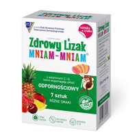 Zdrowy Lizak Mniam-Mniam różne smaki 7 sztuk + naklejka